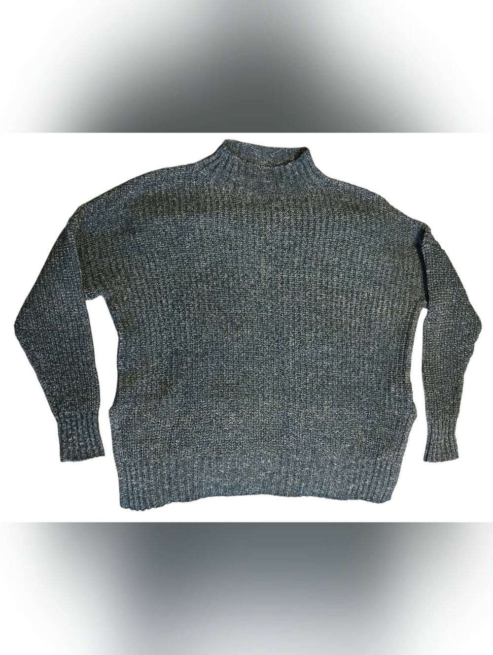 Maurices Women's XL Green Marled Mock Neck Knit Pullover Sweater Relaxed Fit